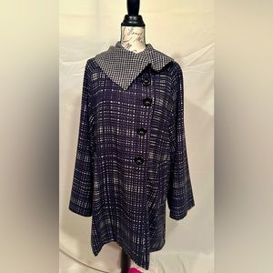 Sterlingwear of Boston Black & Purple Plaid Houndstooth Jacket XLR